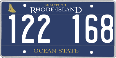 RI license plate 122168