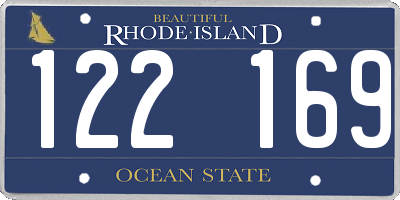 RI license plate 122169