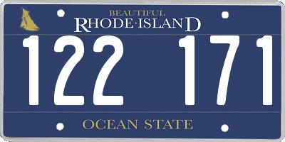 RI license plate 122171