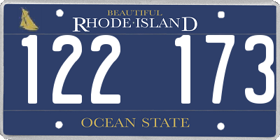 RI license plate 122173