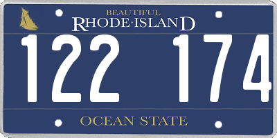 RI license plate 122174