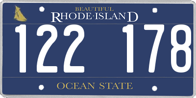 RI license plate 122178