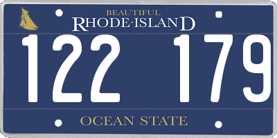 RI license plate 122179