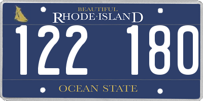 RI license plate 122180