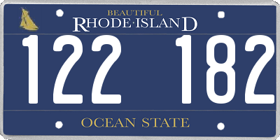 RI license plate 122182