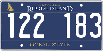 RI license plate 122183