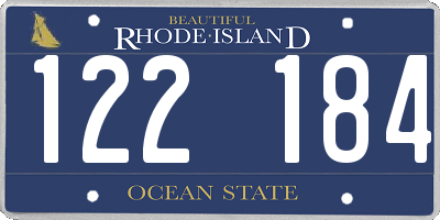 RI license plate 122184