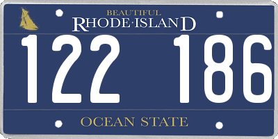 RI license plate 122186