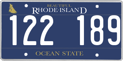 RI license plate 122189