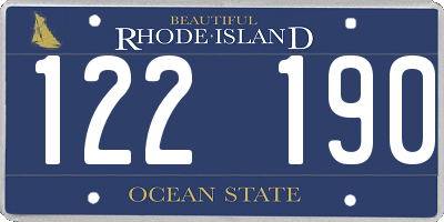 RI license plate 122190