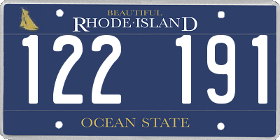RI license plate 122191