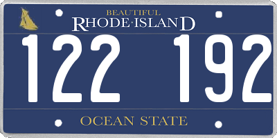 RI license plate 122192