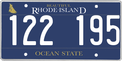 RI license plate 122195