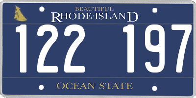 RI license plate 122197