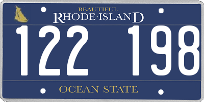 RI license plate 122198