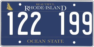 RI license plate 122199
