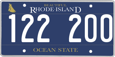 RI license plate 122200