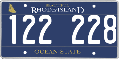 RI license plate 122228