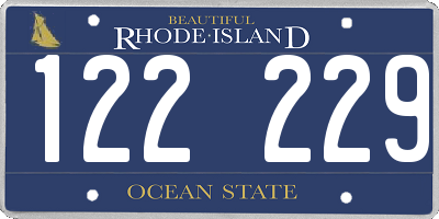 RI license plate 122229