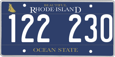 RI license plate 122230
