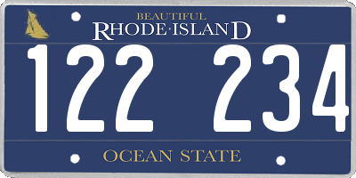 RI license plate 122234