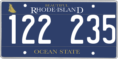RI license plate 122235