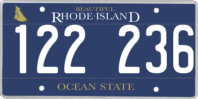 RI license plate 122236