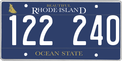 RI license plate 122240