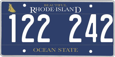 RI license plate 122242