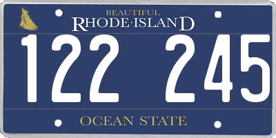 RI license plate 122245