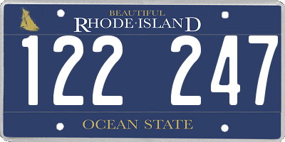 RI license plate 122247
