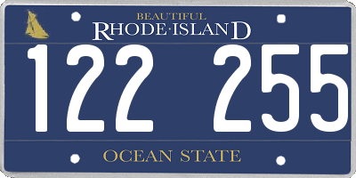 RI license plate 122255