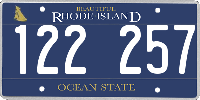 RI license plate 122257