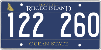 RI license plate 122260