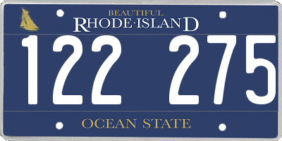 RI license plate 122275