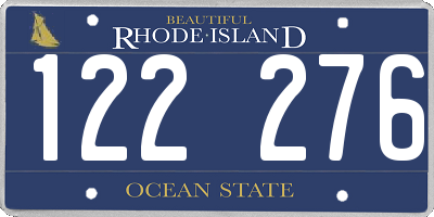 RI license plate 122276