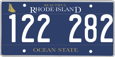 RI license plate 122282