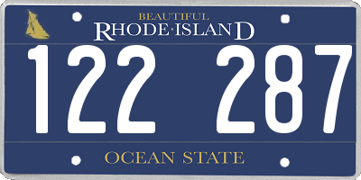 RI license plate 122287