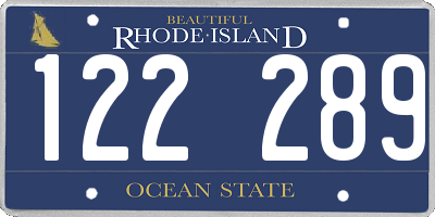 RI license plate 122289