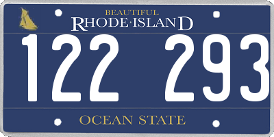 RI license plate 122293