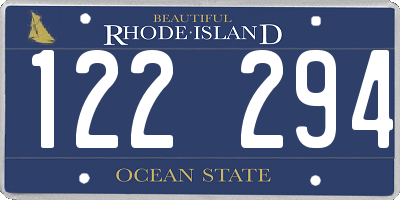 RI license plate 122294