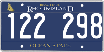 RI license plate 122298