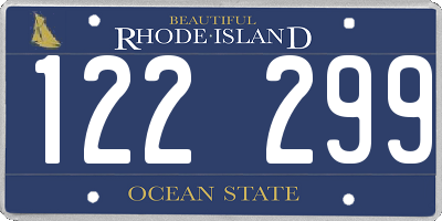 RI license plate 122299