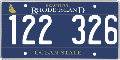 RI license plate 122326