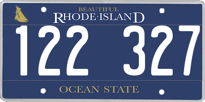 RI license plate 122327