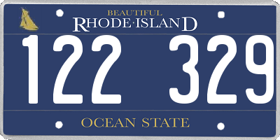 RI license plate 122329