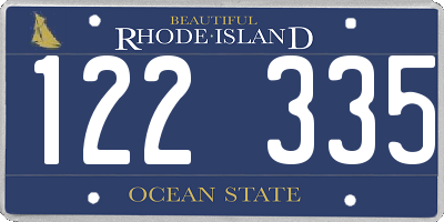 RI license plate 122335