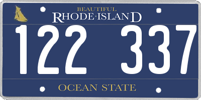 RI license plate 122337