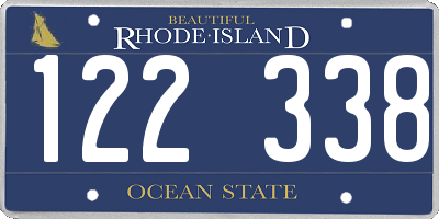 RI license plate 122338