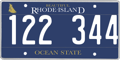 RI license plate 122344